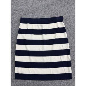 Theory Skirt Womens Small Navy White Striped Stretch Knit Bodycon Mini